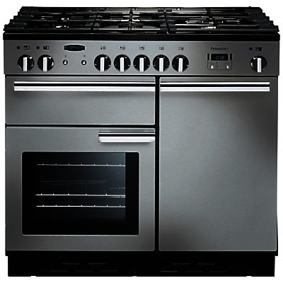 Rangemaster Professional + 100 Dual Fuel Range Cooker Stainless Steel